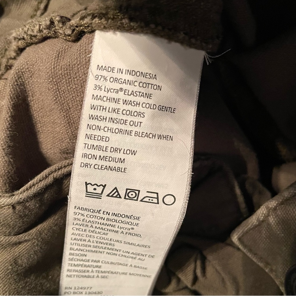 Prana Women’s Cropped Tan Pants Mid Rise Organic Cotton Blend size 6 Snap Fly - Picture 9 of 9